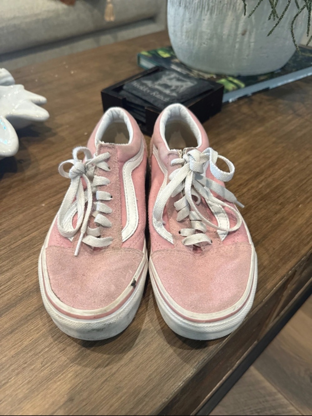 Vans Pink Suede Old Skool Low-Top Sneakers